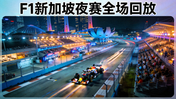 F1新加坡夜赛全场回放 - 滨海湾街道赛道夜景